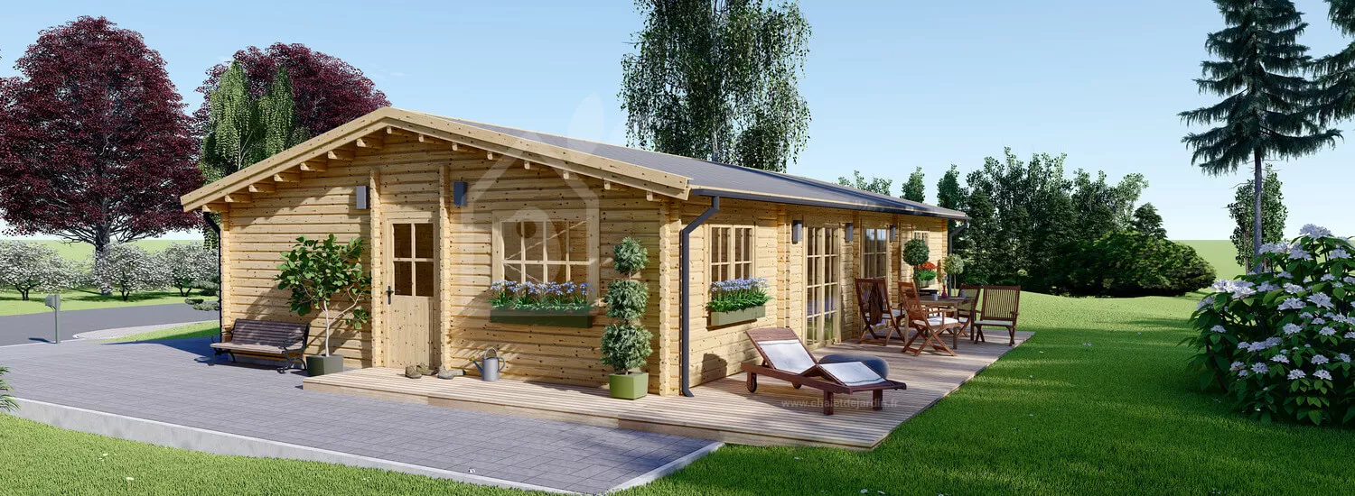 chalet en bois habitable limoges (isolé re2020, 44+44 mm), 103 m² chalet en bois habitable limoges (isolé re2020, 44+44 mm), 103 m²