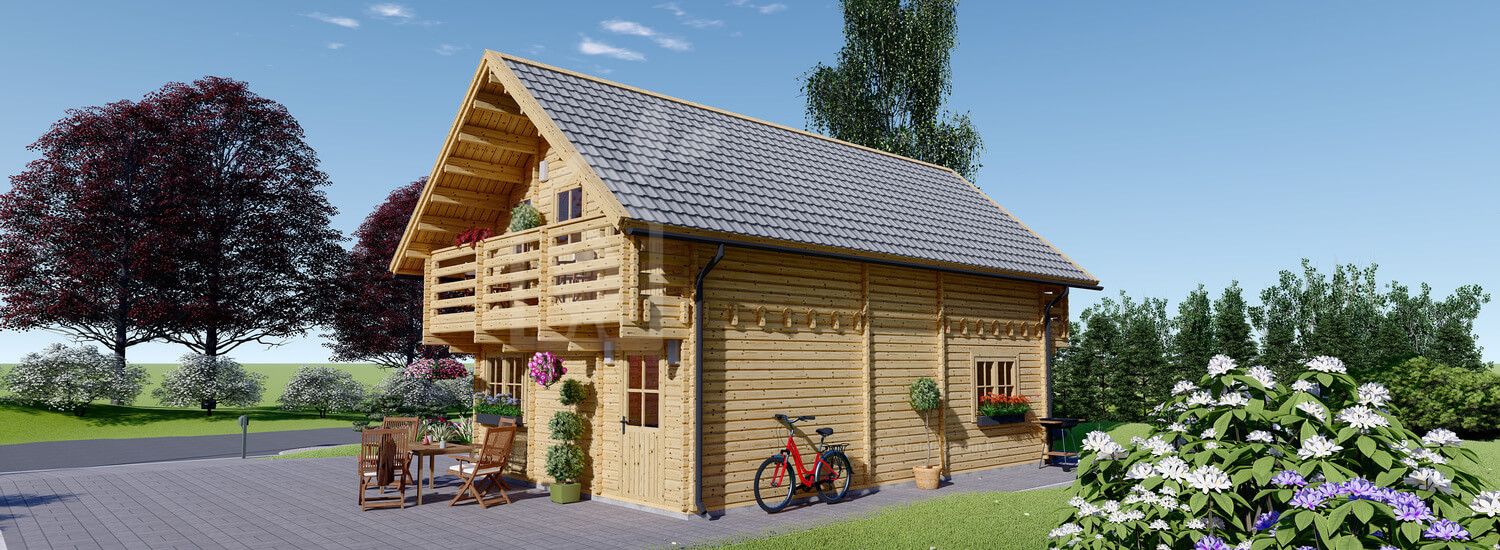 chalet en bois langon (isolé re2020, 44+44 mm), 95 m² chalet en bois langon (isolé re2020, 44+44 mm), 95 m²