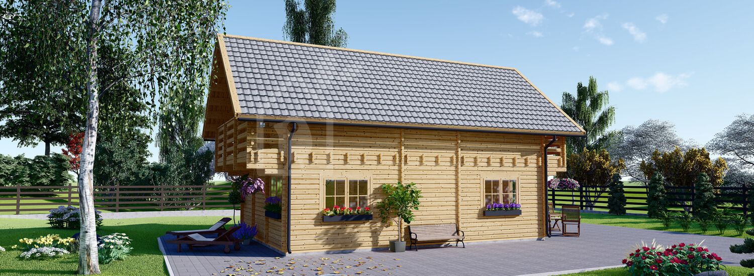 chalet en bois langon (isolé re2020, 44+44 mm), 95 m² chalet en bois langon (isolé re2020, 44+44 mm), 95 m²