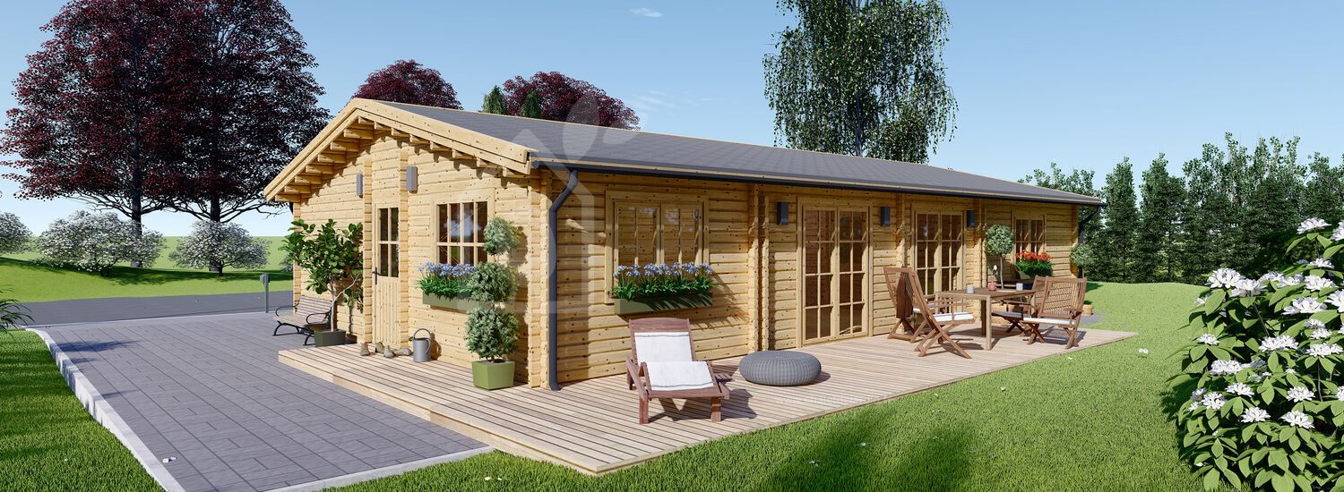 chalet en bois habitable limoges (isolé re2020, 44+44 mm), 103 m² chalet en bois habitable limoges (isolé re2020, 44+44 mm), 103 m²