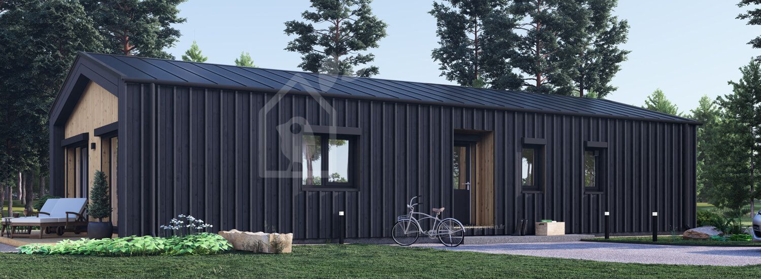 chalet en bois habitable roberta rv (isolé re2020, 44 mm + bardage), 95 m² chalet en bois habitable roberta rv (isolé re2020, 44 mm + bardage), 95 m²