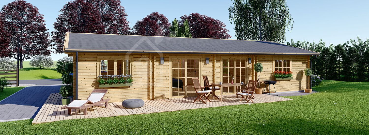 chalet en bois habitable limoges (isolé re2020, 44+44 mm), 103 m² chalet en bois habitable limoges (isolé re2020, 44+44 mm), 103 m²