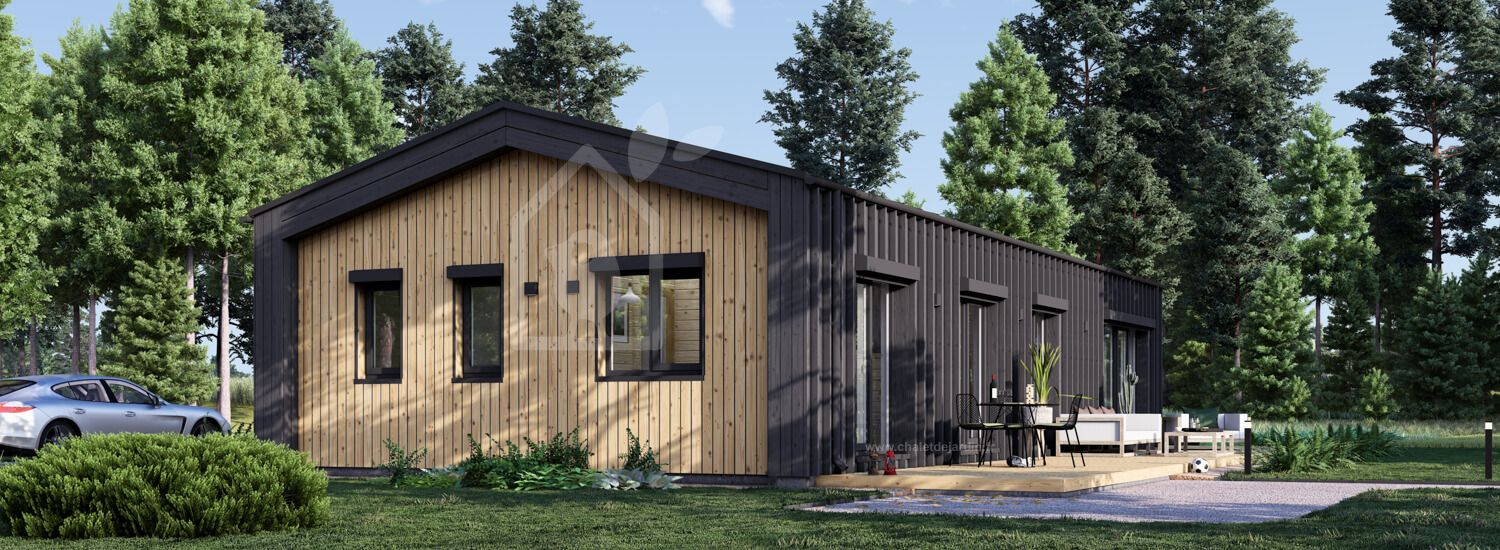 chalet en bois habitable roberta rv (isolé re2020, 44 mm + bardage), 95 m² chalet en bois habitable roberta rv (isolé re2020, 44 mm + bardage), 95 m²