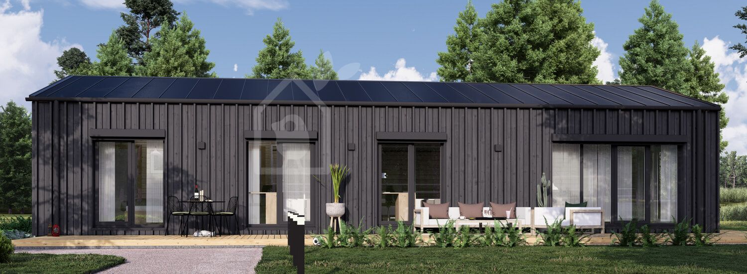 chalet en bois habitable roberta rv (isolé re2020, 44 mm + bardage), 95 m² chalet en bois habitable roberta rv (isolé re2020, 44 mm + bardage), 95 m²