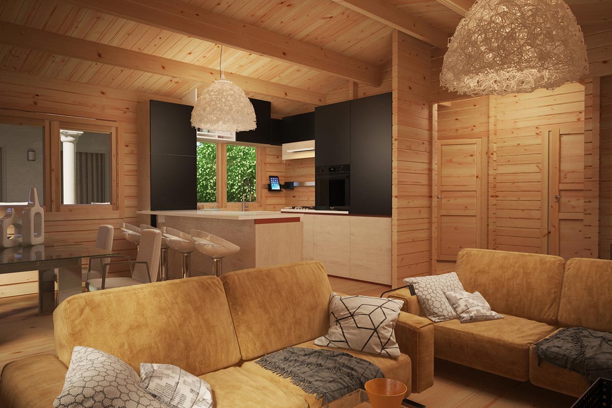 two bedroom large log cabin "valencia" inside view | g0262 two bedroom large log cabin "valencia" inside view | g0262