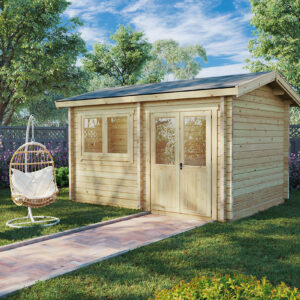 cabine sauna extérieur en kit hansa finland / 11m2 / 70mm