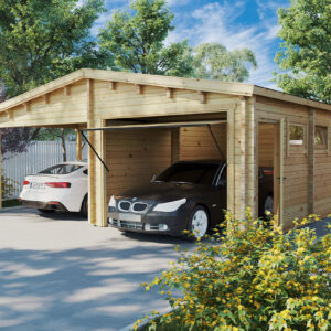 carport garage 2 voitures hansa g / 70mm / 6 x 7 m