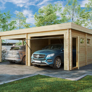 carport garage toit plat hansa h / 70mm / 6 x 7 m