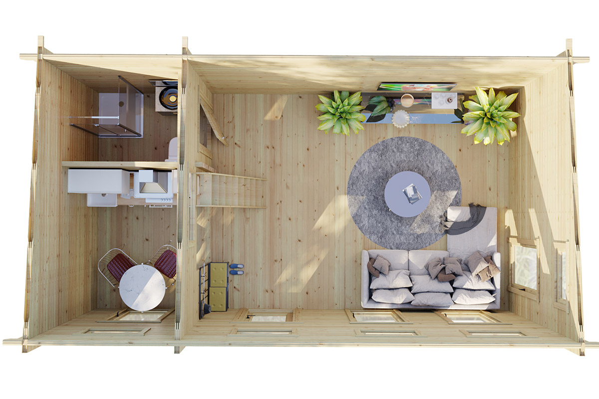grand studio de jardin avec mezzanine sweden q / 35m2 / 7x 4 m / grand studio de jardin avec mezzanine sweden q / 35m2 / 7x 4 m /
