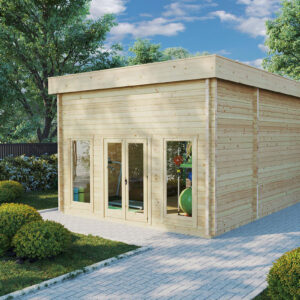 chalet pour simulateur de golf 2 / 6 x 4 m / 70 mm