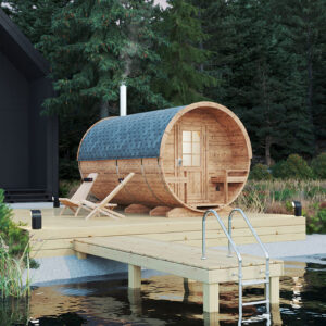 barrel sauna l with terrace | fasssauna mit vorraum l