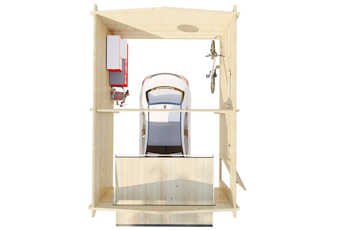 garage bois en kit porte basculante hansa garage a / 21m2 / 70mm garage bois en kit porte basculante hansa garage a / 21m2 / 70mm