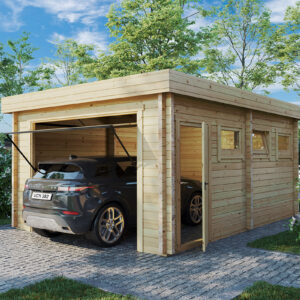 garage en bois hansa c à porte basculante / 70mm / 4 x 5,5 m