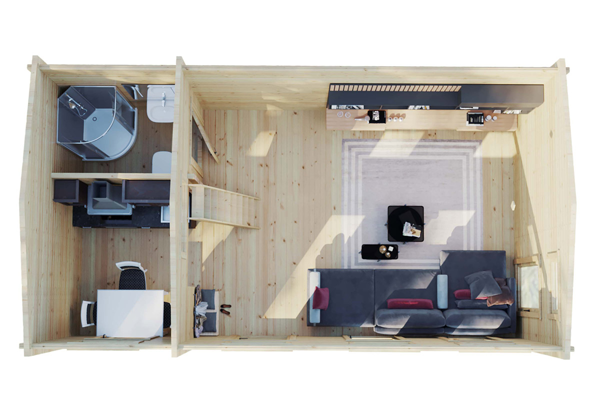 grand studio de jardin avec mezzanine sweden j / 35m2 / 7x 4 m / grand studio de jardin avec mezzanine sweden j / 35m2 / 7x 4 m /