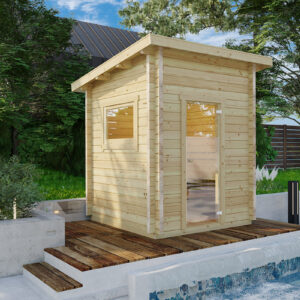 sauna extérieur en kit hansa 2 / 70mm / 4m2