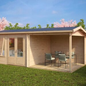 abri de jardin 20m2 avec auvent et terrasse nora d