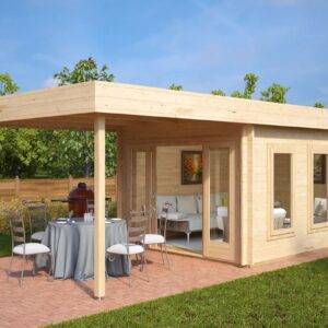 abri de jardin avec auvent toit plat design jacob e