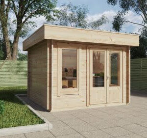abri de jardin bois toit plat garden office 2
