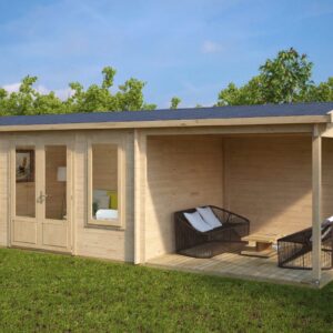 abri de jardin avec auvent et terrasse eva d