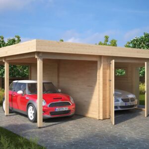 carport 2 voitures avec atelier hansa garage h + gv2