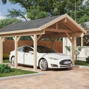 carport en bois double pente henley