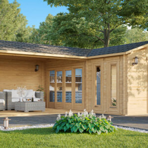chalet de jardin avec auvent hansa corner b