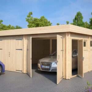 double carport fermé à toit plat hansa garage f + gv2