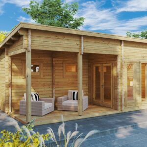 finnish outdoor sauna cabin "oliver 1" 6x4m | g0207