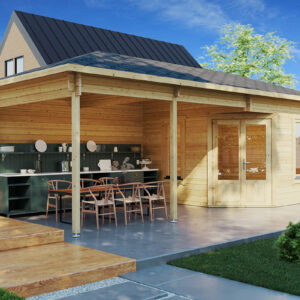 garden room sophia with veranda 10m² / 44mm / 3,5 x 8 m / g0105