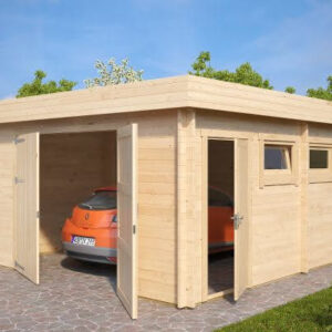 garage en bois toit plat hansa garage d