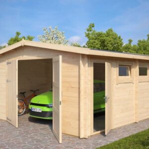 garage en bois 30m2 hansa garage b + gv2