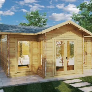 garden log cabin "eamon" 25m² front view | 4x6m | g0199