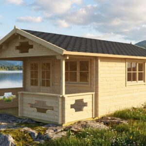 garden sauna cabin with veranda "sommerland" | 4 ×7 m | g0110