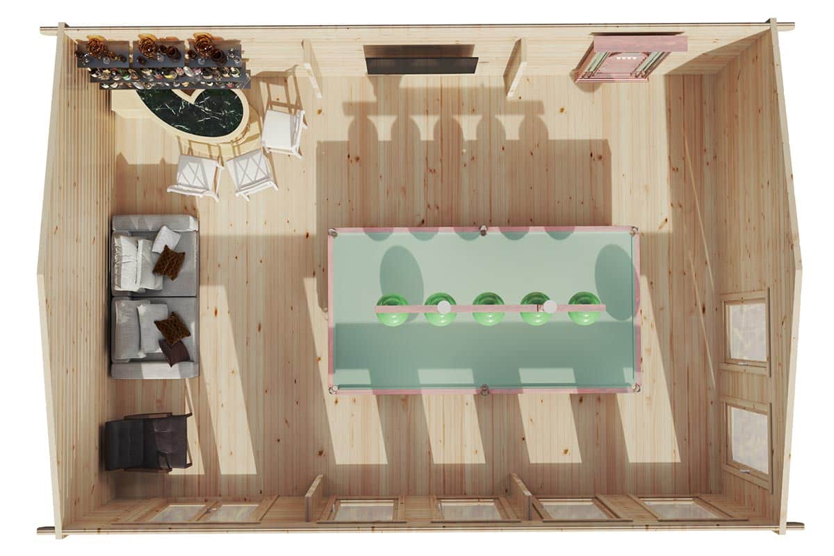 large garden snooker room xl top view | g0301 large garden snooker room xl top view | g0301