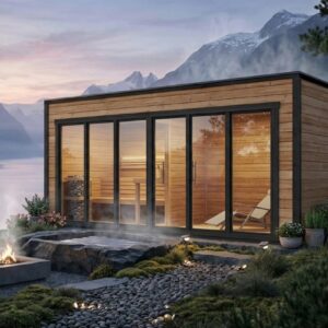 large modern garden sauna "lyngen" | g0427 | fjord series