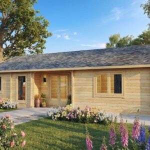 large 2 bedroom log cabin “dune” | 11 x 7 m | g0226