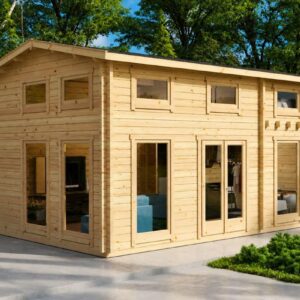 garden log cabin with sleeping loft “sweden b” | 6 x 4 m | g0266