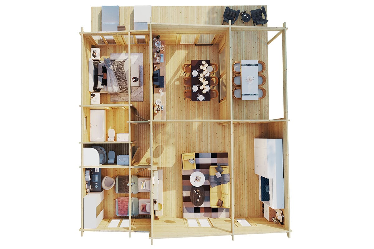 log cabin kit "toledo" room layout | g0400 log cabin kit "toledo" room layout | g0400