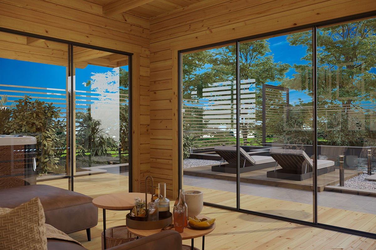 outdoor sauna "serenity" | g0409 | interior outdoor sauna "serenity" | g0409 | interior