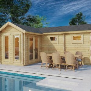 timber sauna cabin "oliver 3" 16m² | 70mm | g0220