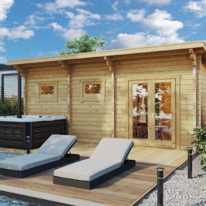 finnish sauna cabin with terrace "oliver 2" 6x2m | g0208