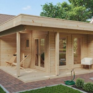 small modern outdoor sauna "hansa lounge" | g0331