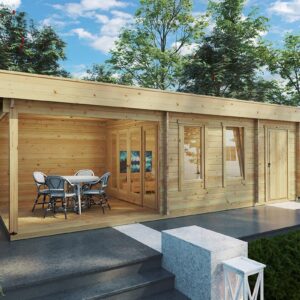summer house with veranda and storage shed | g0246