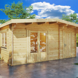 summer house with side shed „super otto” 5x3m | g0172