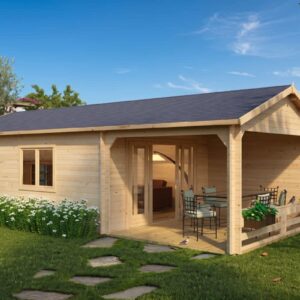 summer house with shed and veranda “heinz” 22m² | 9 x 4 m | g0102