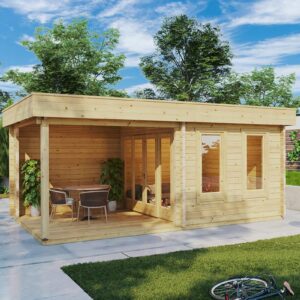 modern summer house with veranda lucas e 9m² | 44mm | 6x3m | g0