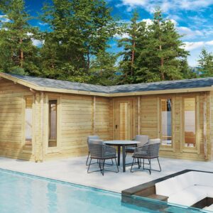 two bedroom corner log cabin "devon 2" 40m² | g0281